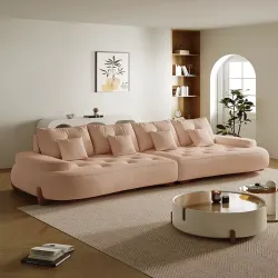 Marshmallow Velvet Curved Sofa