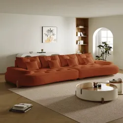 Marshmallow Velvet Curved Sofa